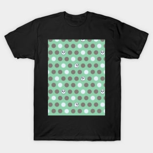 Polka Dots and Scattered Skulls - Halloween Pattern - Pastel Colors T-Shirt